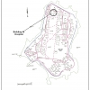 <p>Outline map of Davids Island as of 2005 showing the location of Building 46, the main Hospital building. </p>